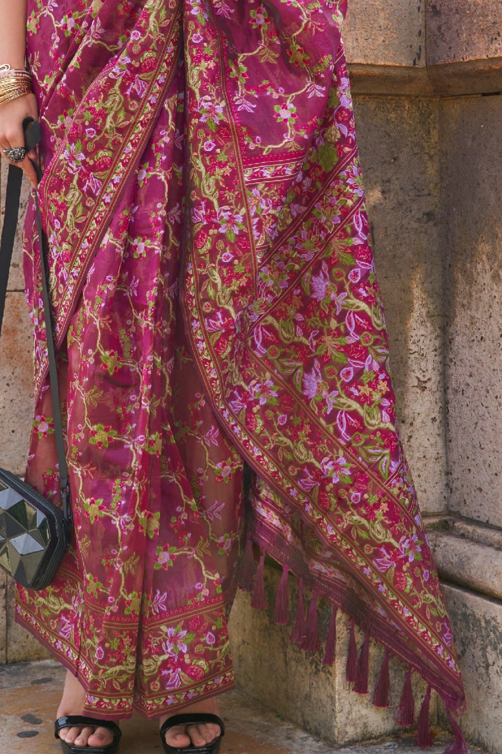 Red Organza Saree