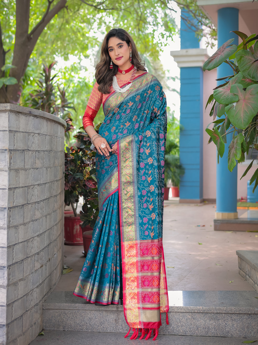INDIGO BLUE BANARASI PATOLA SOFT SILK
