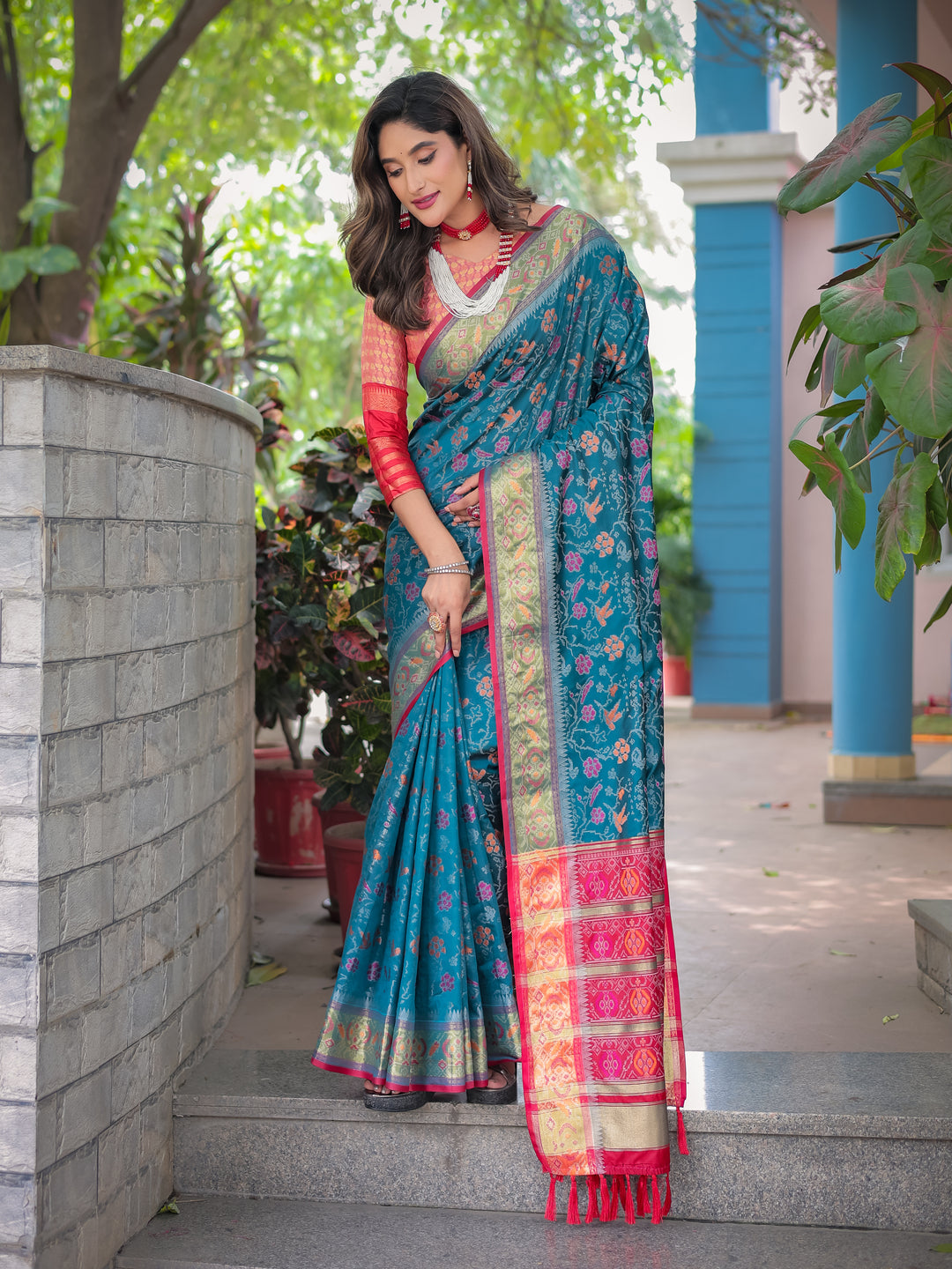 INDIGO BLUE BANARASI PATOLA SOFT SILK