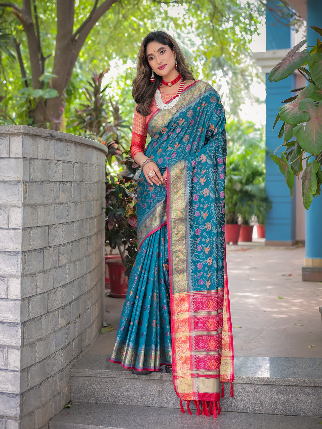 INDIGO BLUE BANARASI PATOLA SOFT SILK