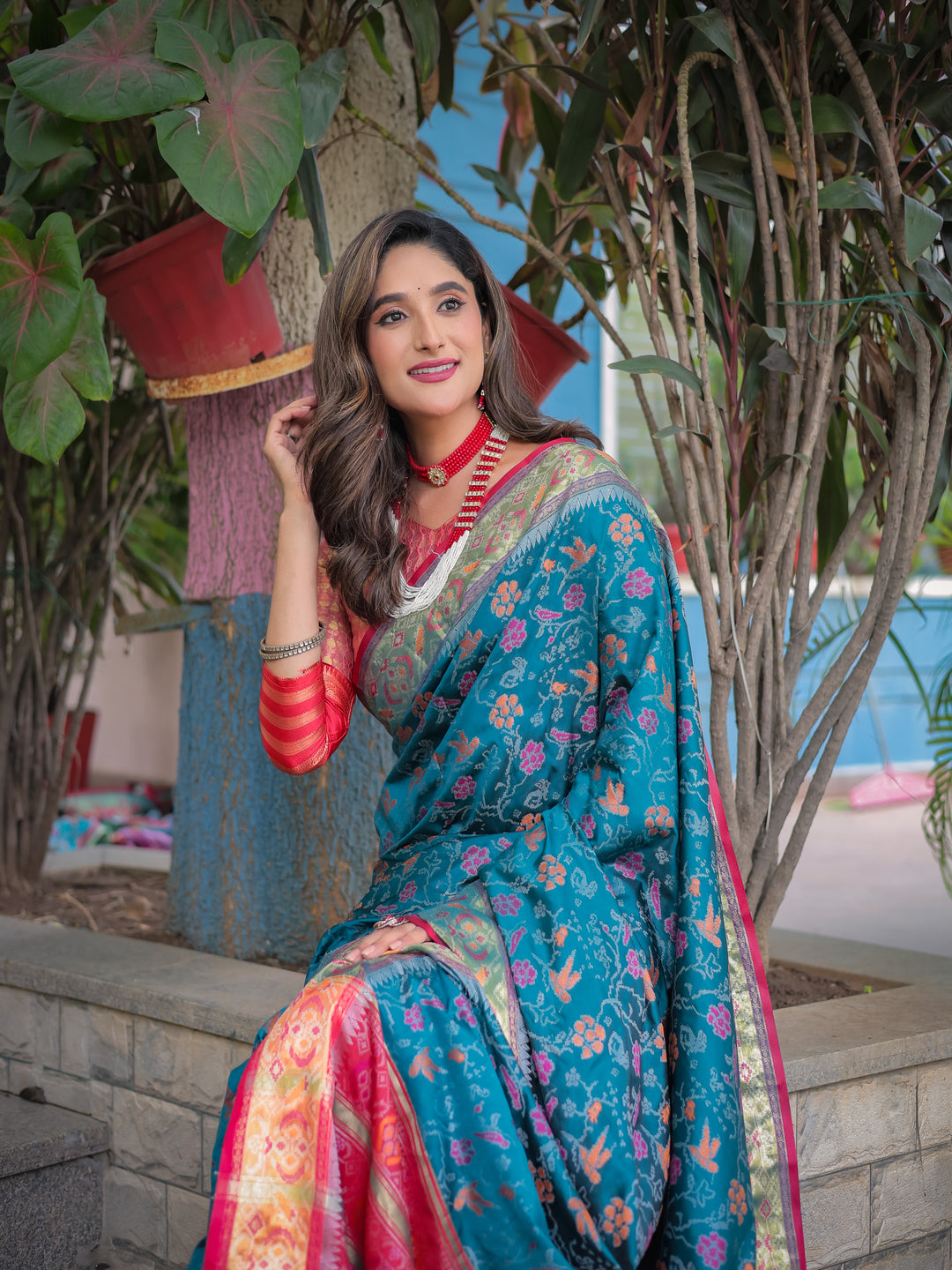 INDIGO BLUE BANARASI PATOLA SOFT SILK