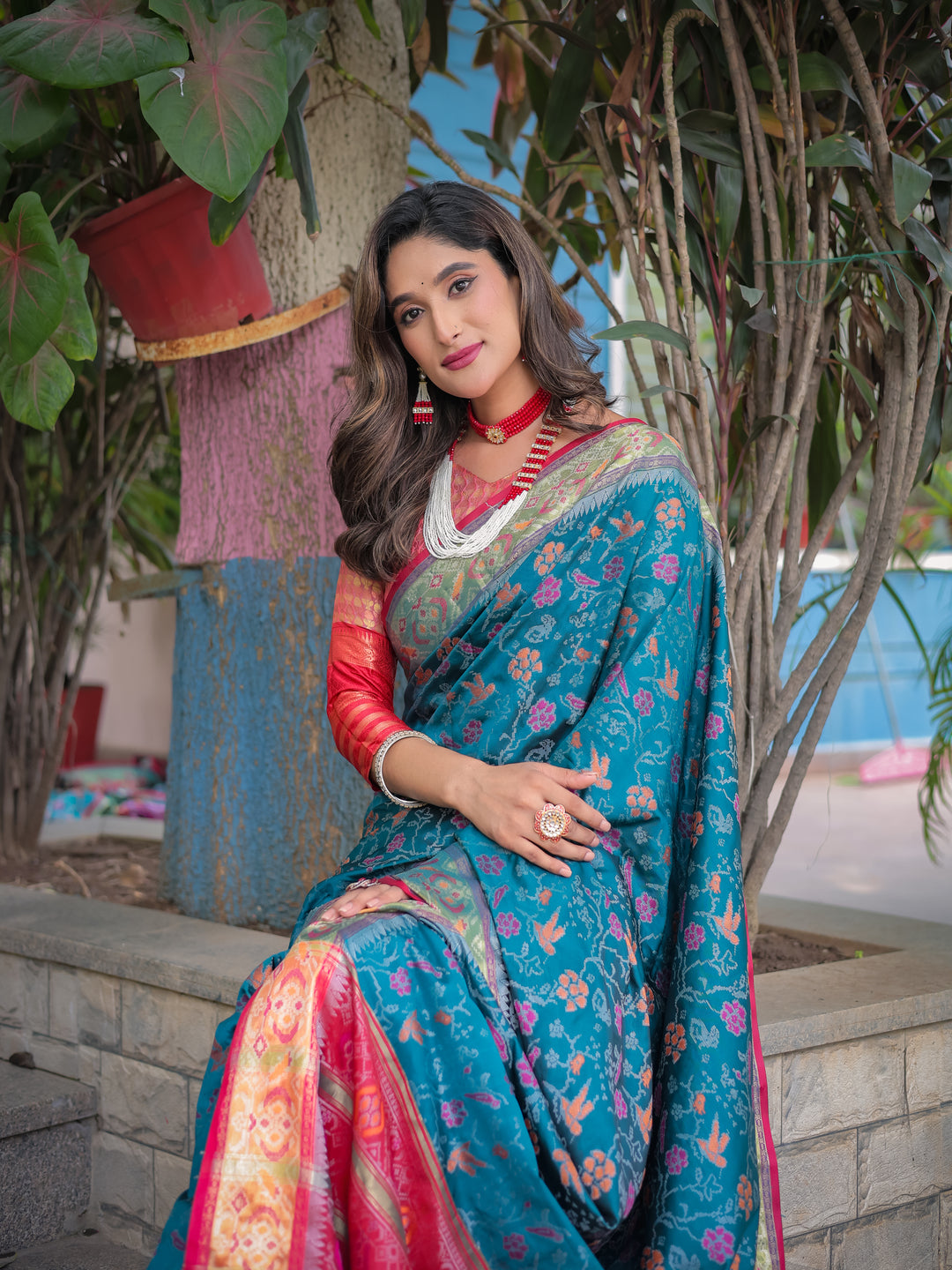 INDIGO BLUE BANARASI PATOLA SOFT SILK