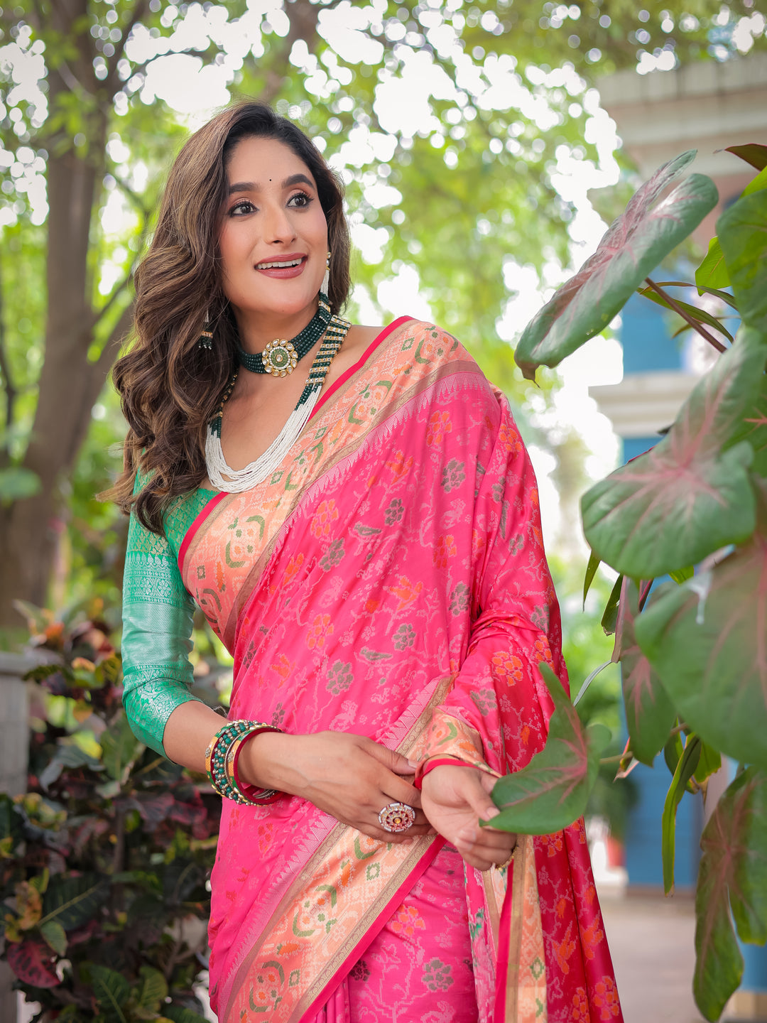 PINK BANARASI PATOLA SOFT SILK