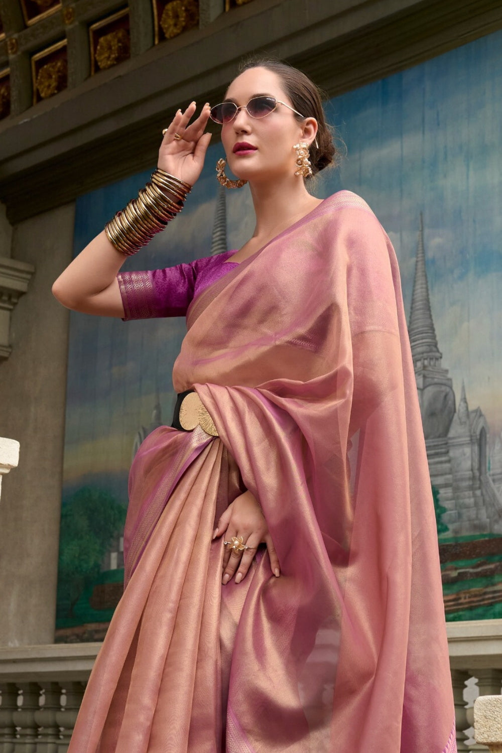 Purple Tissue Saree