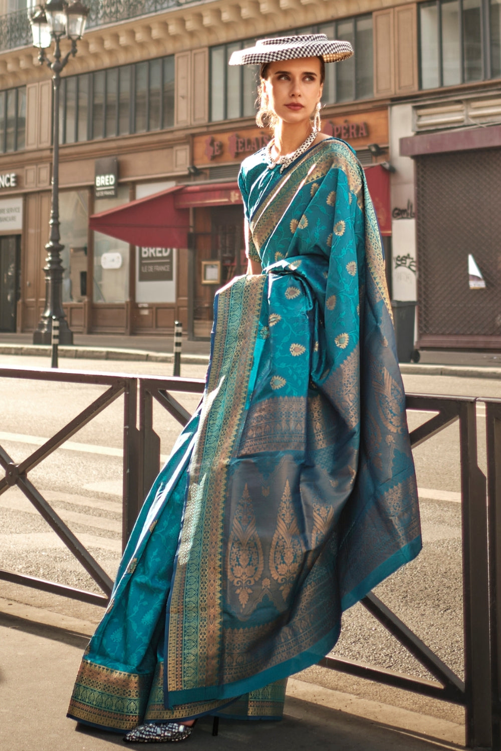 Teal Soft Silk Saree