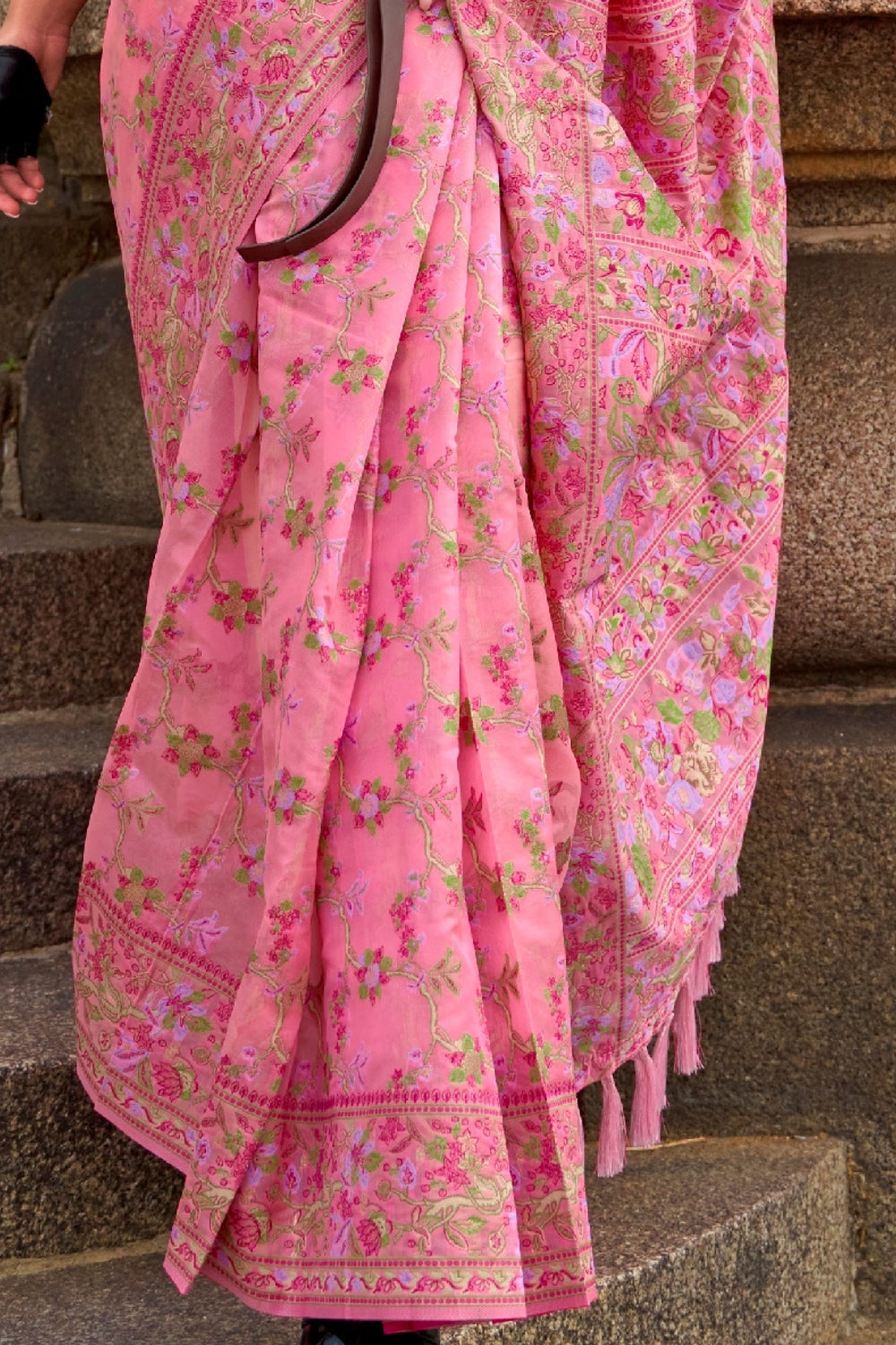 Pink Organza Saree