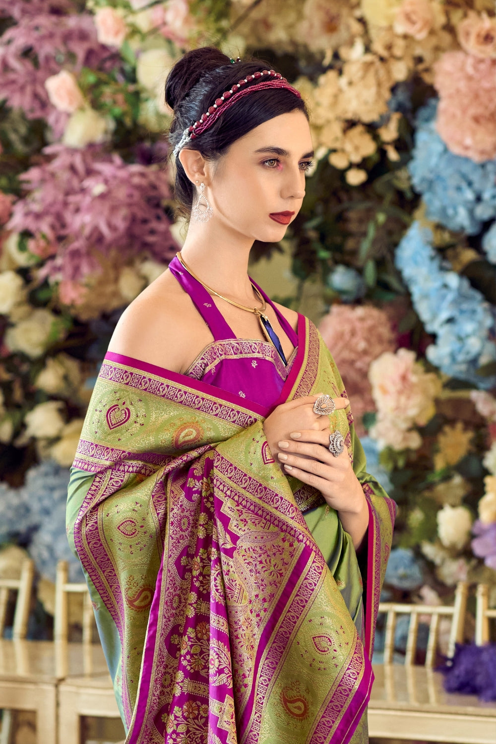 Green Pure Soft Banarasi Silk Saree