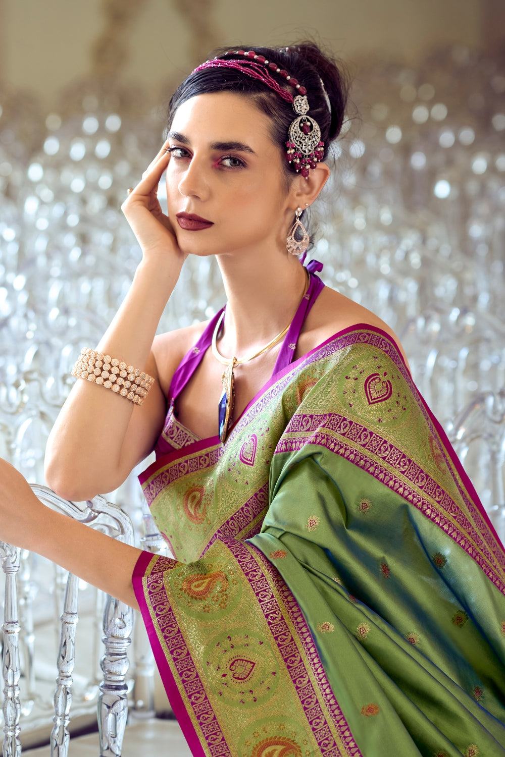 Green Pure Soft Banarasi Silk Saree