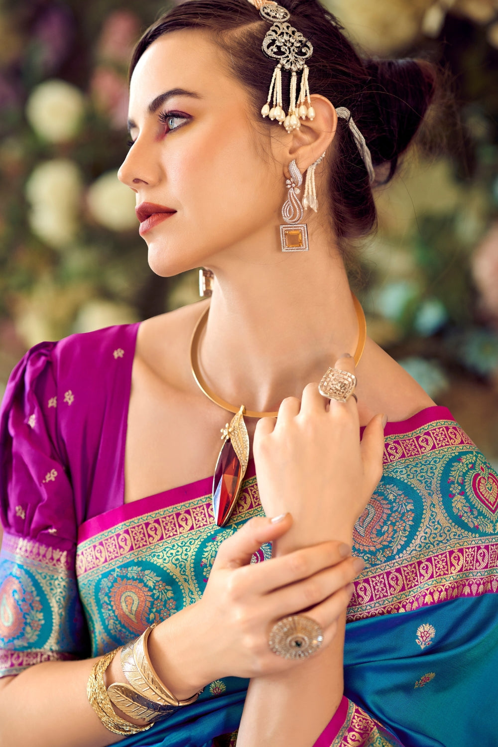 Blue Pure Soft Banarasi Silk Saree