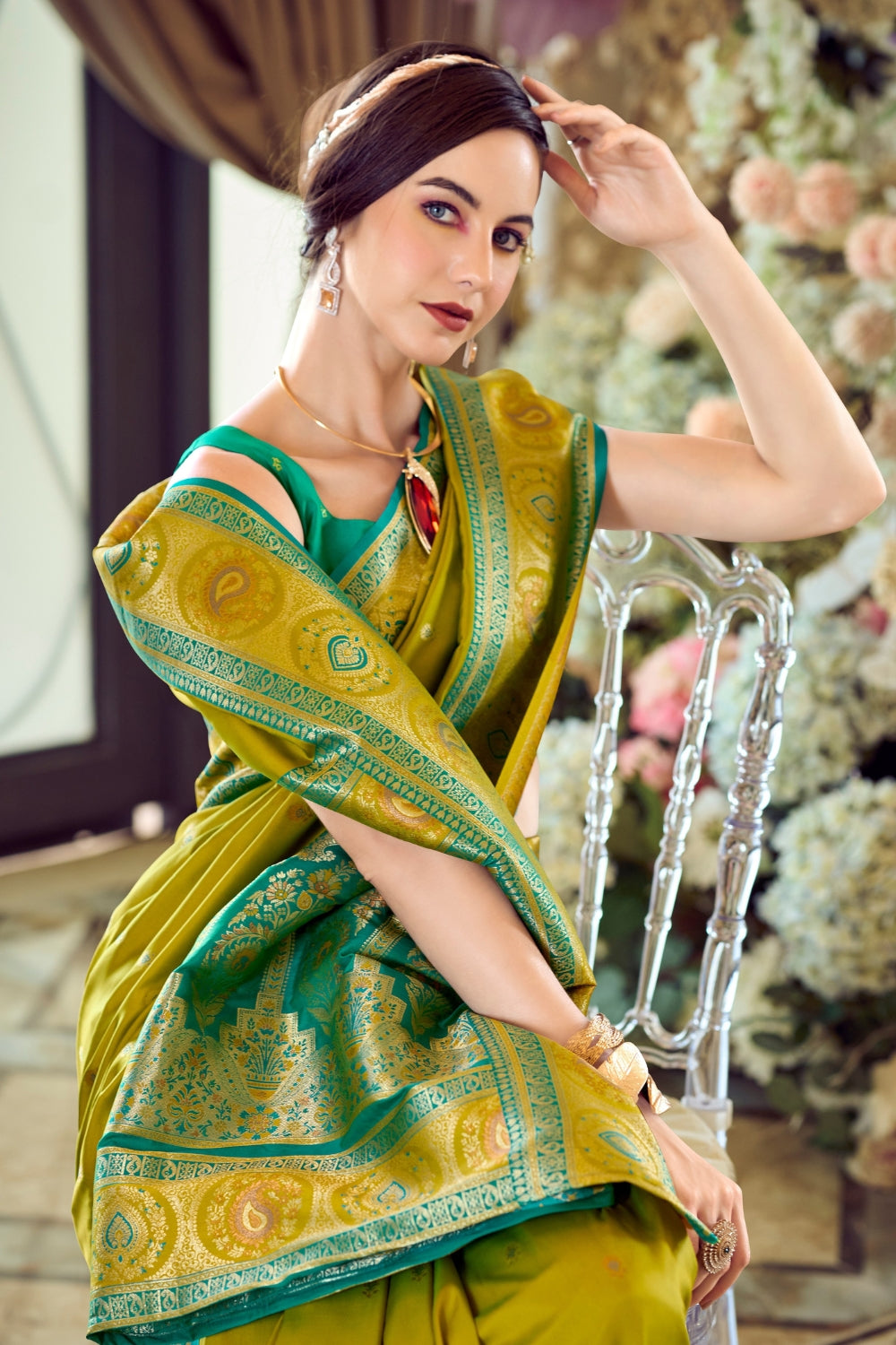 Green Pure Soft Banarasi Silk Saree