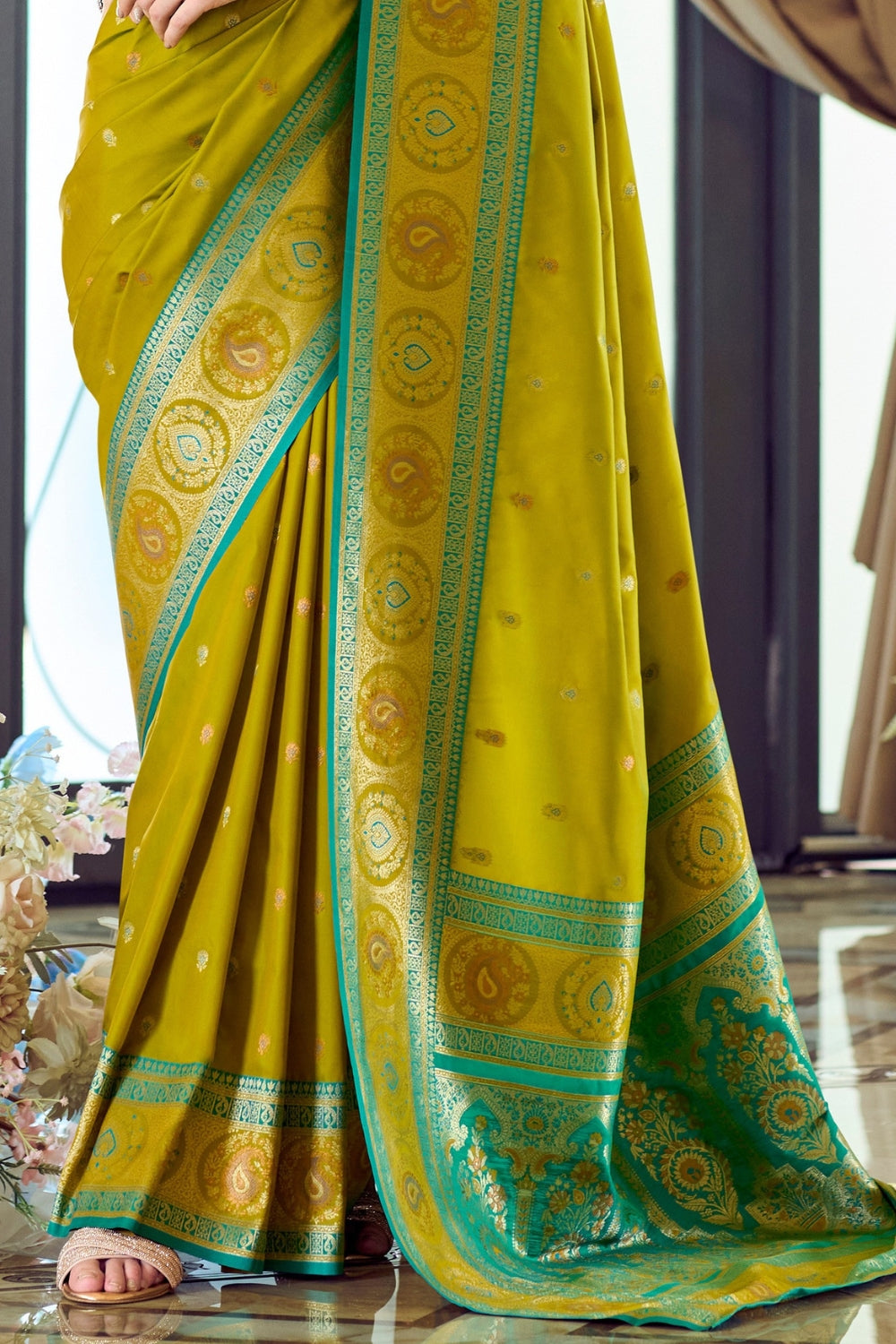 Green Pure Soft Banarasi Silk Saree