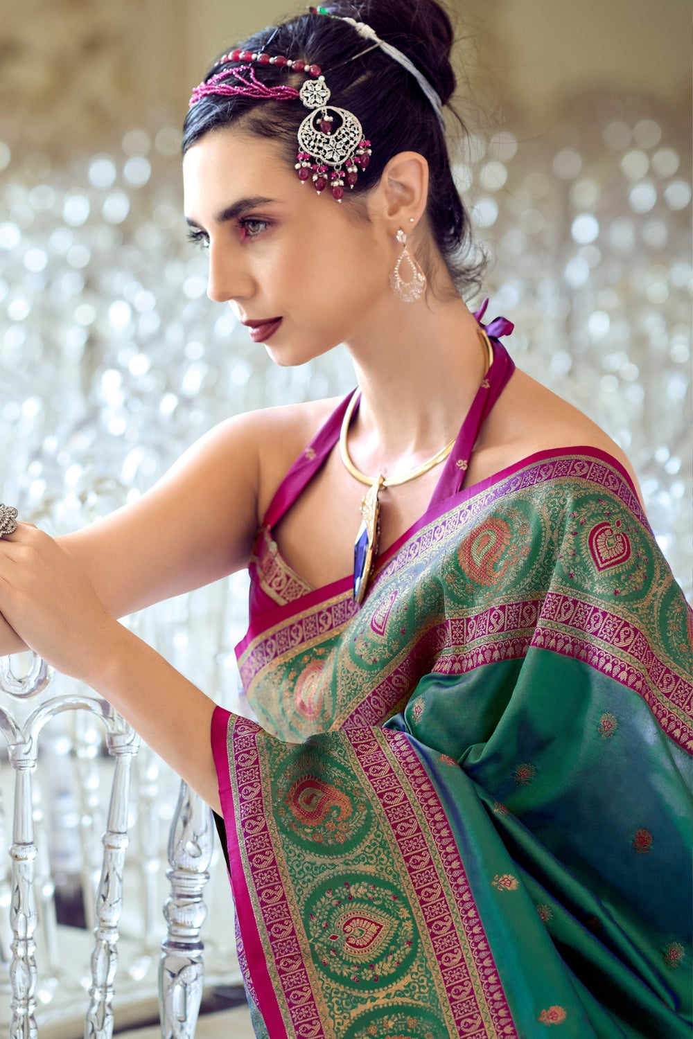 Green Pure Soft Banarasi Silk Saree