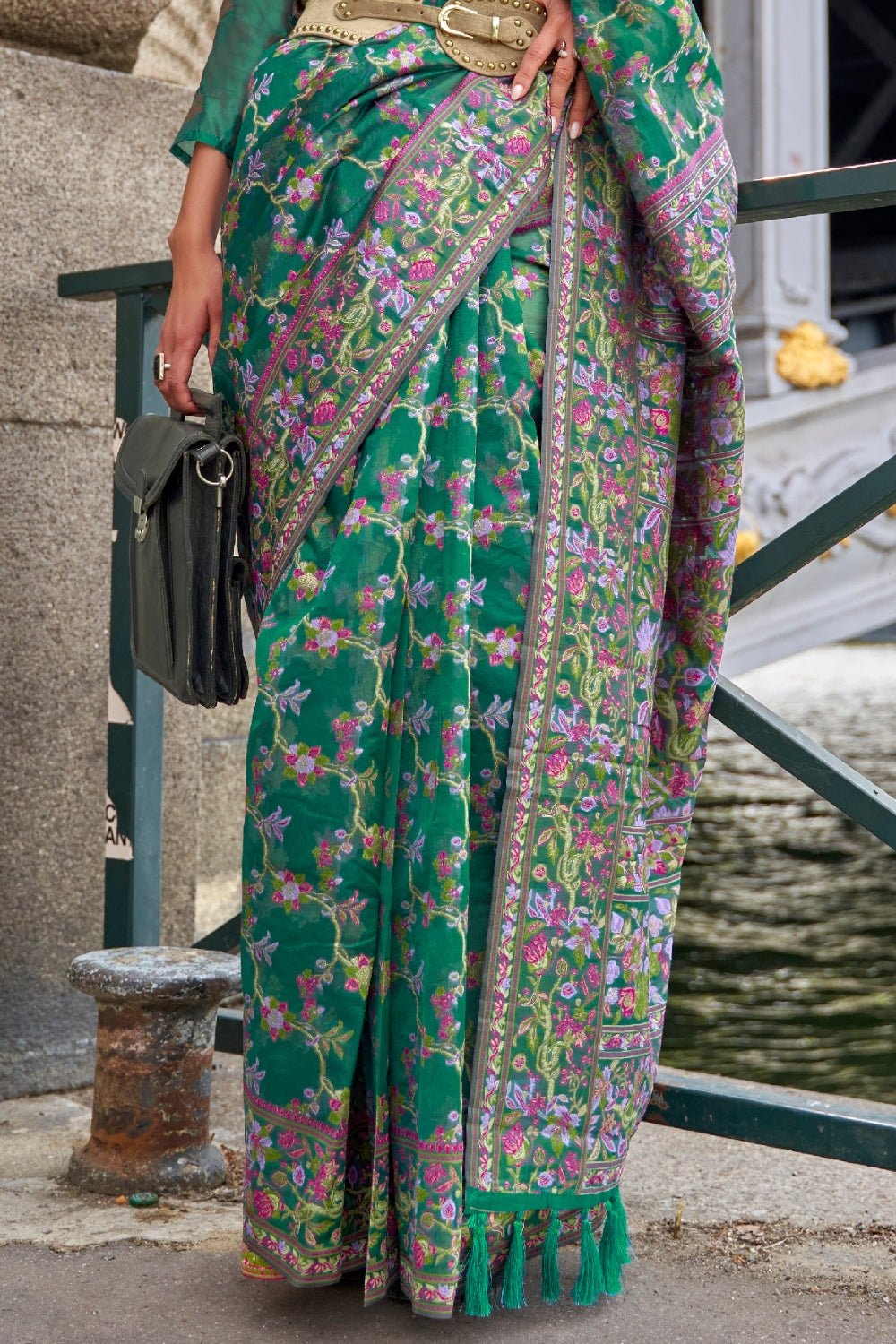 Dark Blue Organza Saree