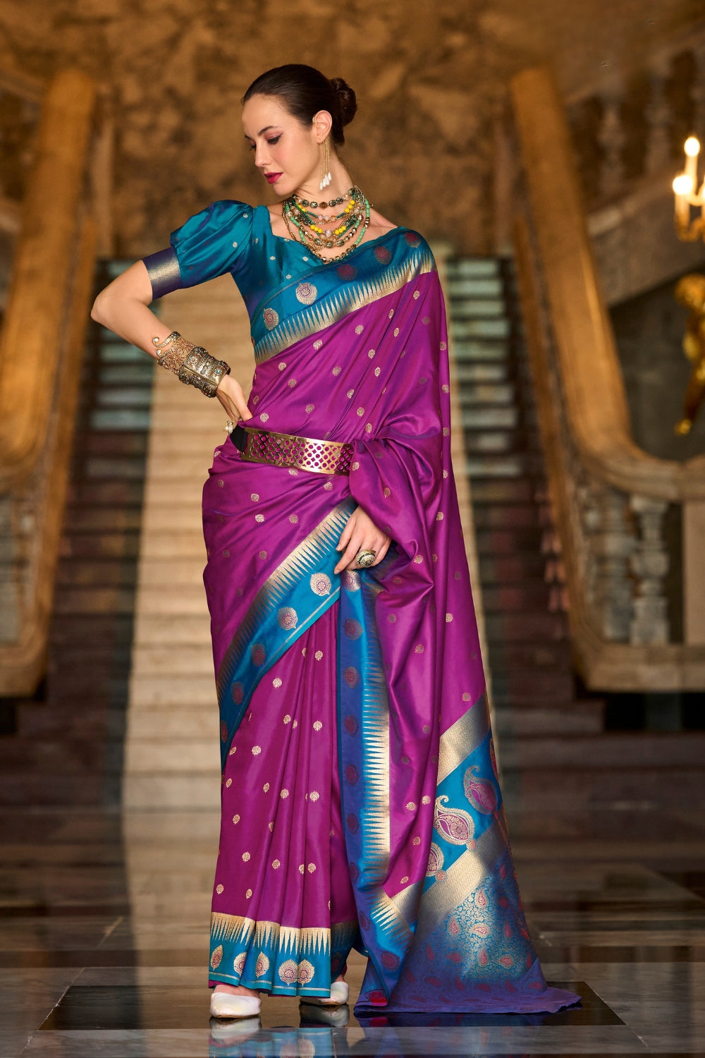 Purple Soft Silk Saree