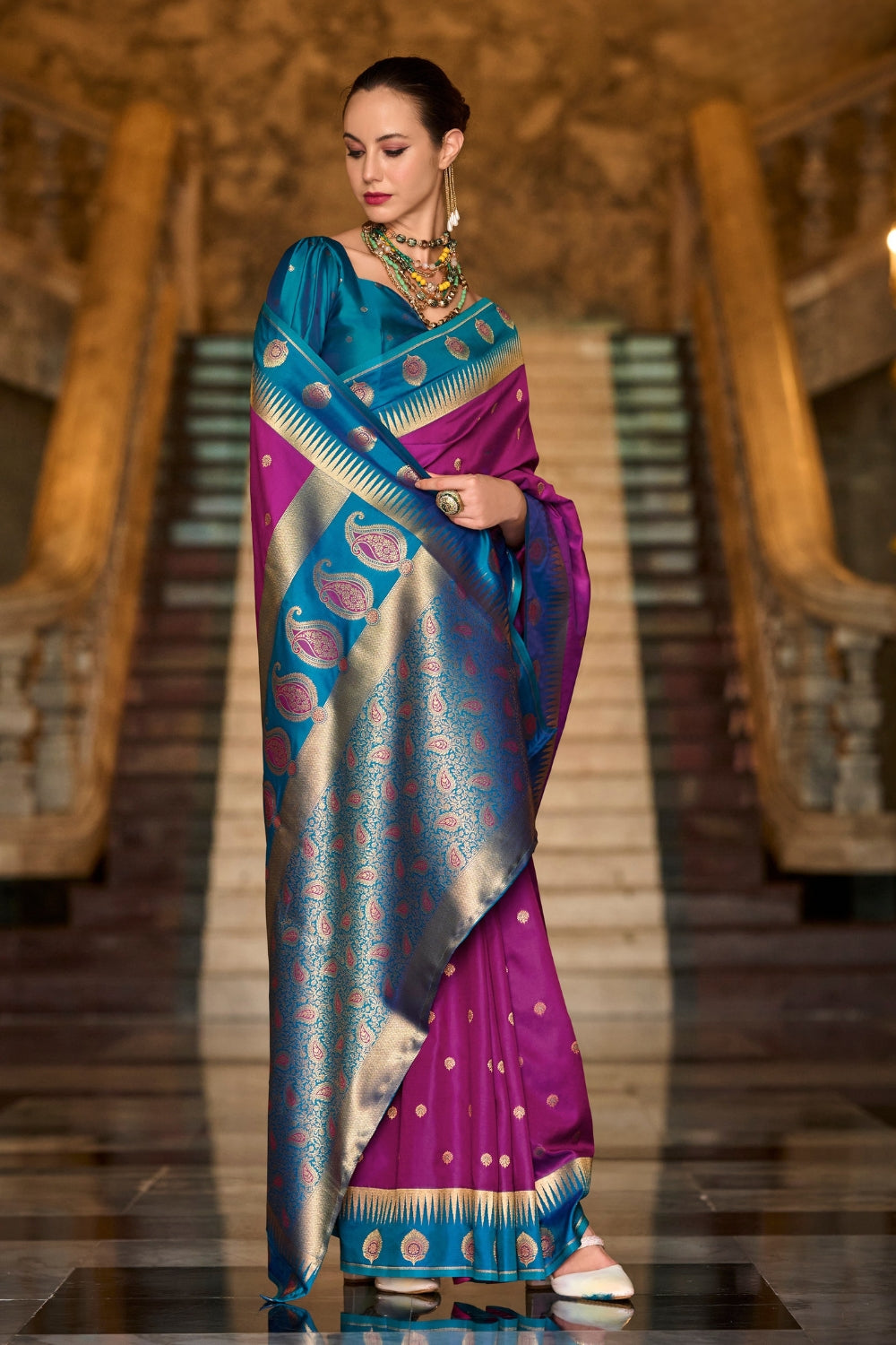 Purple Soft Silk Saree