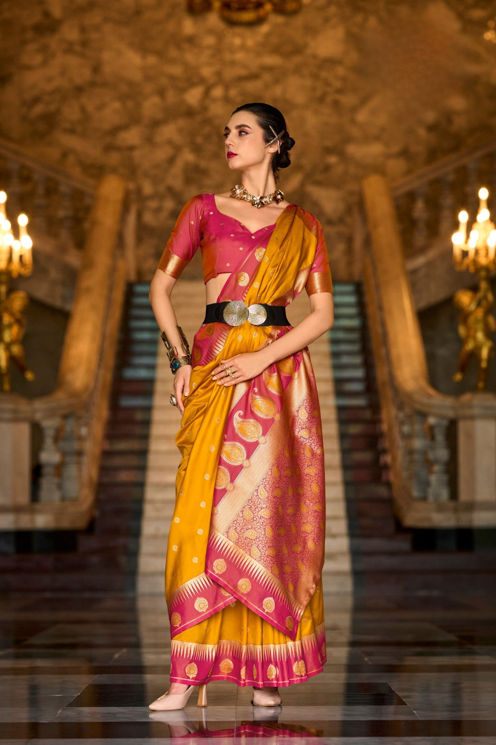 Yellow Soft Silk Saree