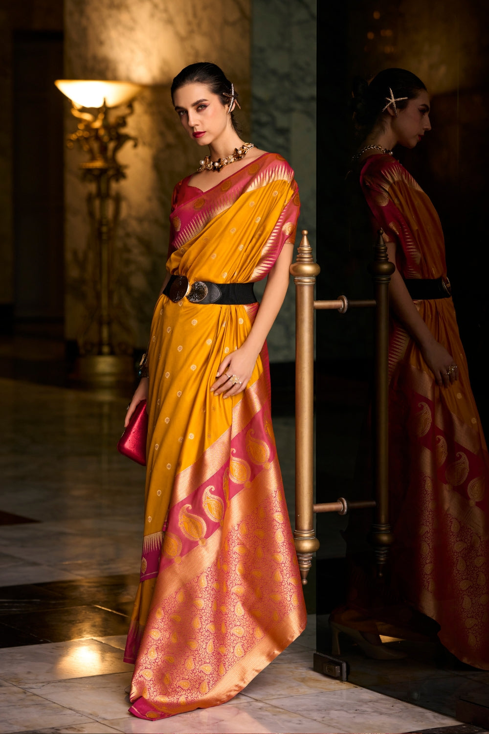 Yellow Soft Silk Saree