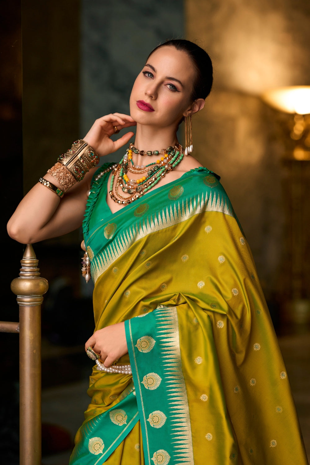 Mustard Soft Silk Saree