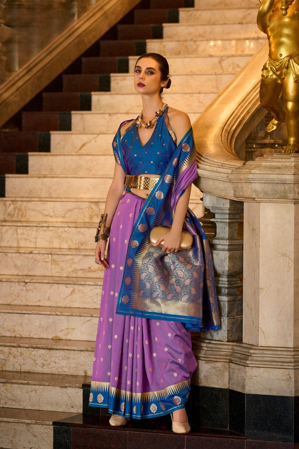 Purple Soft Silk Saree