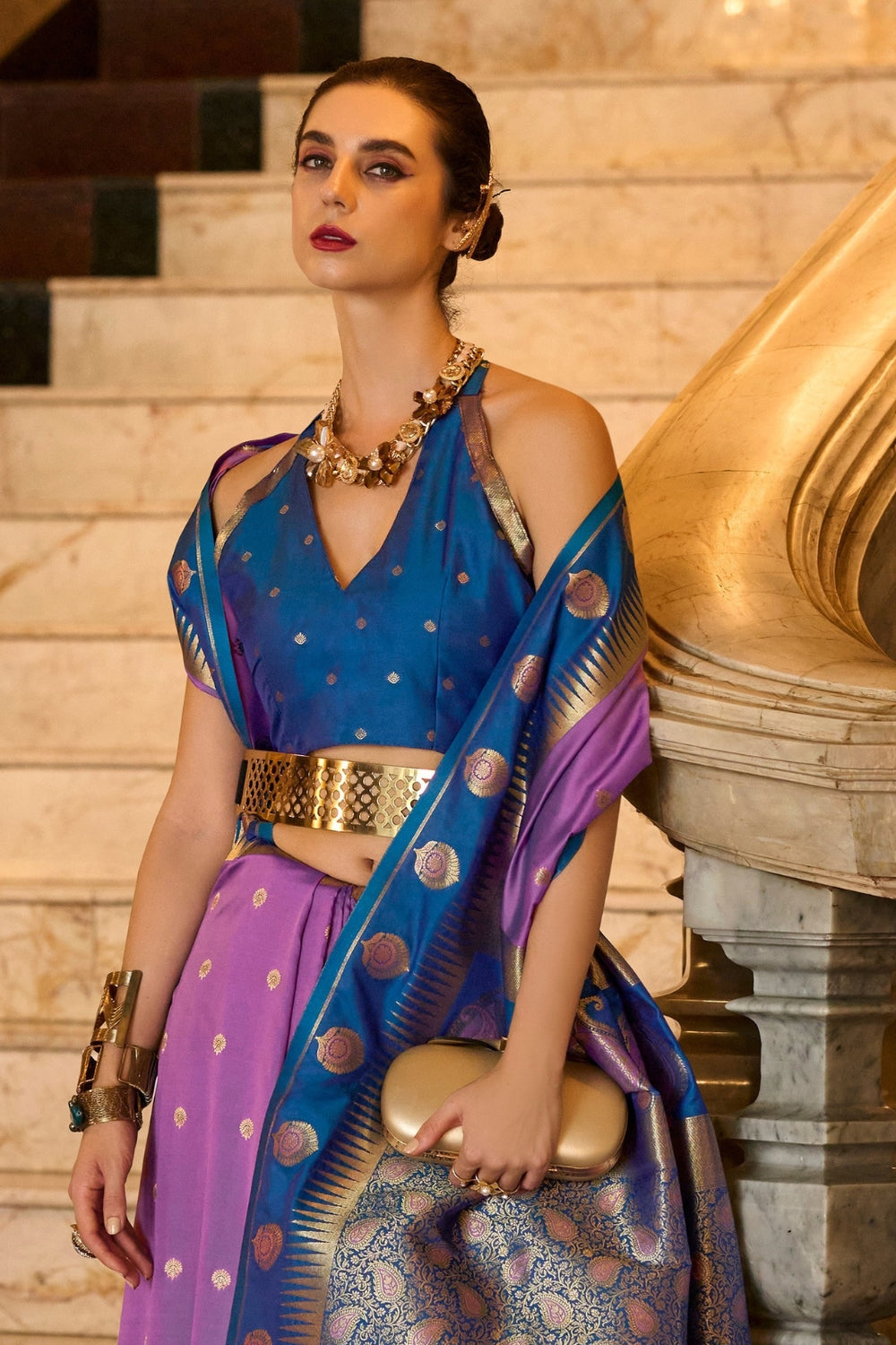 Purple Soft Silk Saree