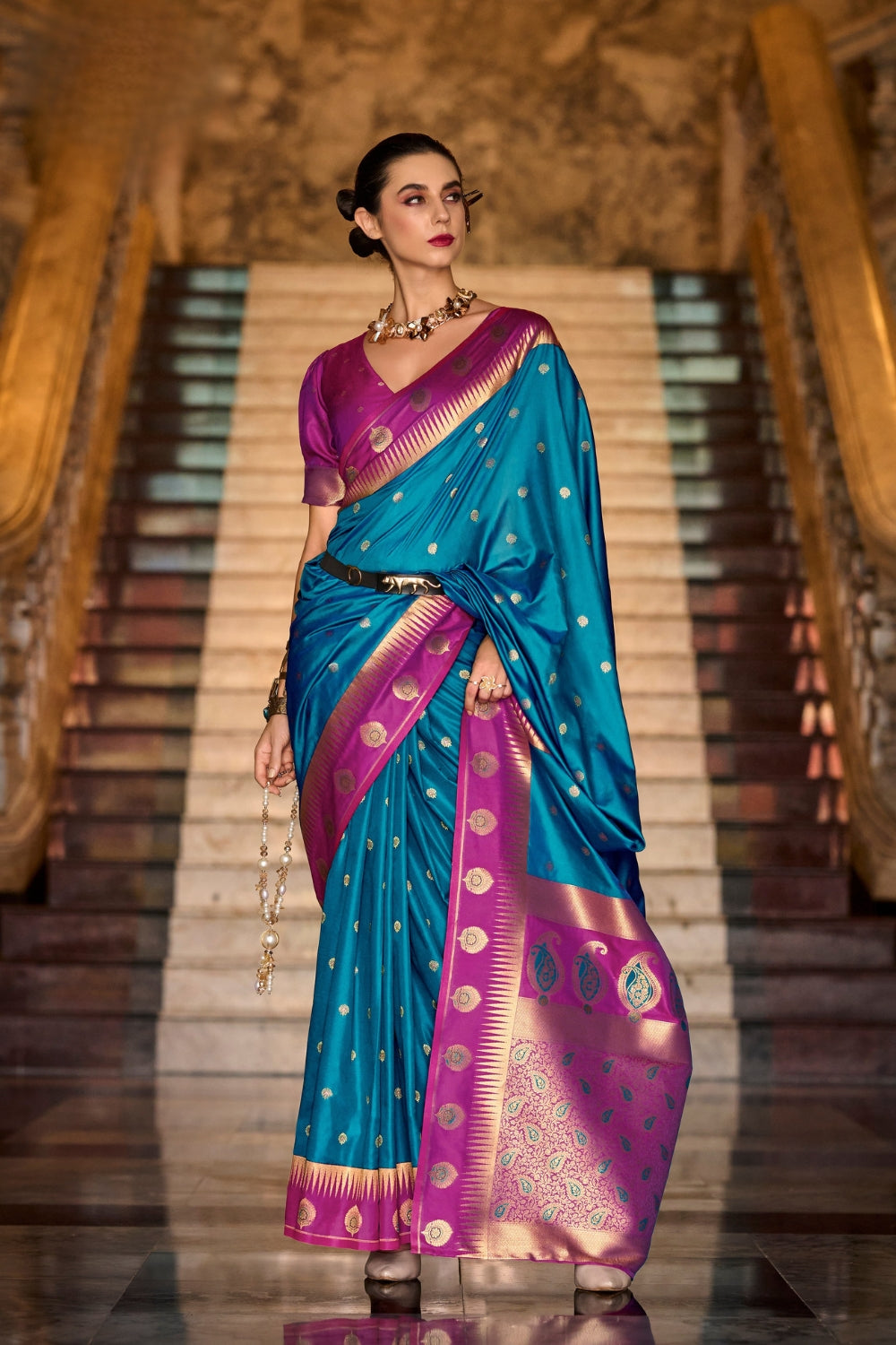 Blue Soft Silk Saree