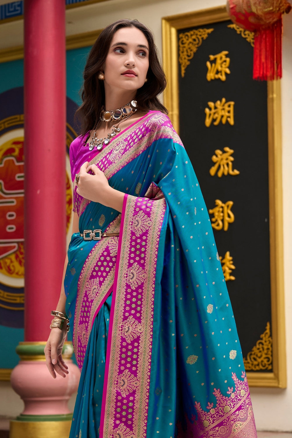 Blue Soft Silk Saree