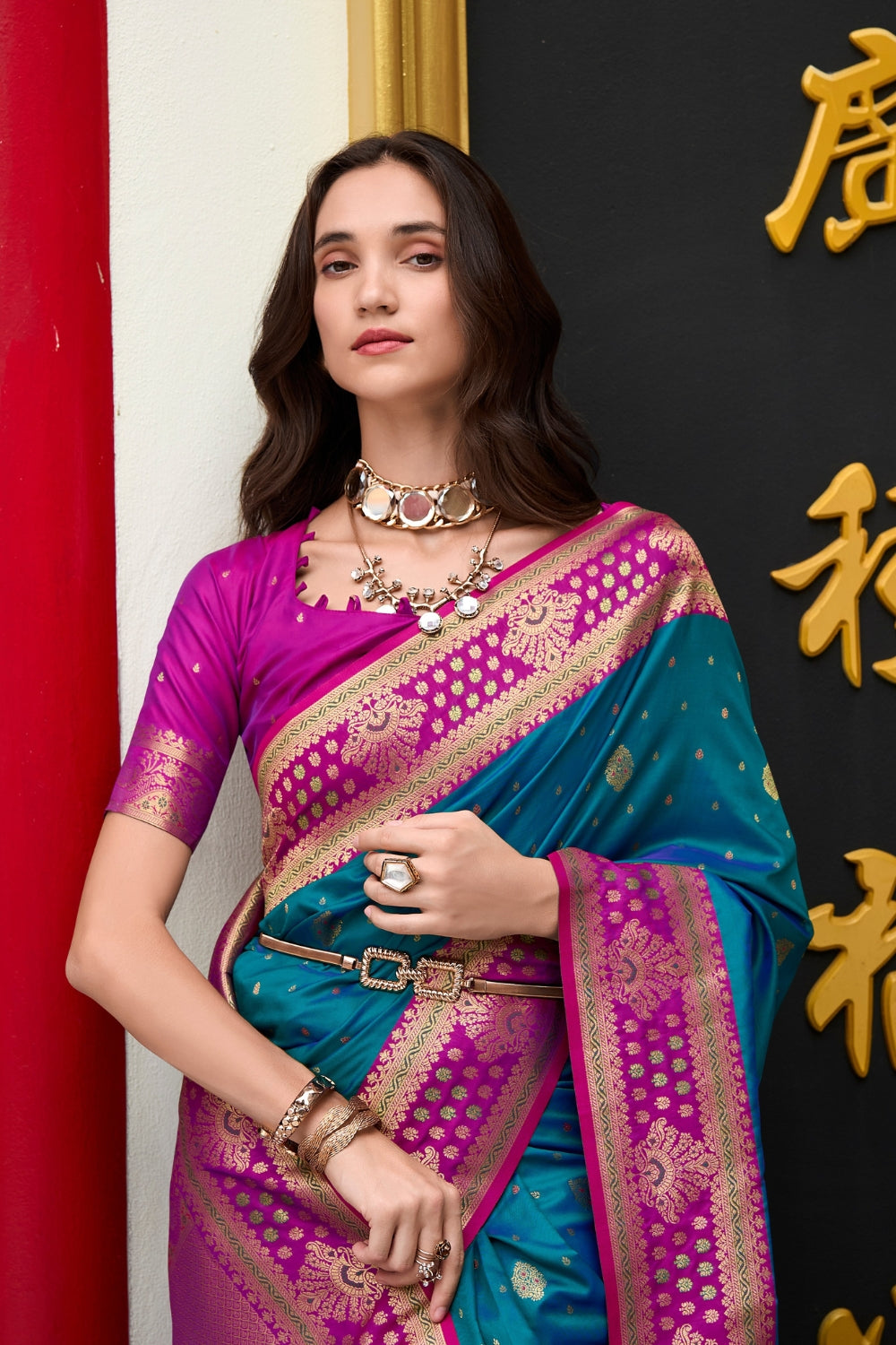 Blue Soft Silk Saree