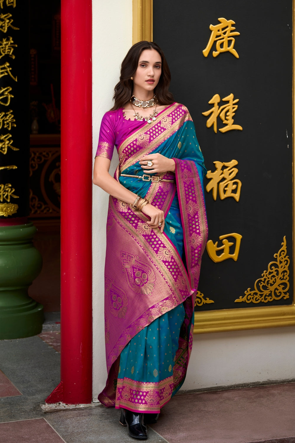 Blue Soft Silk Saree