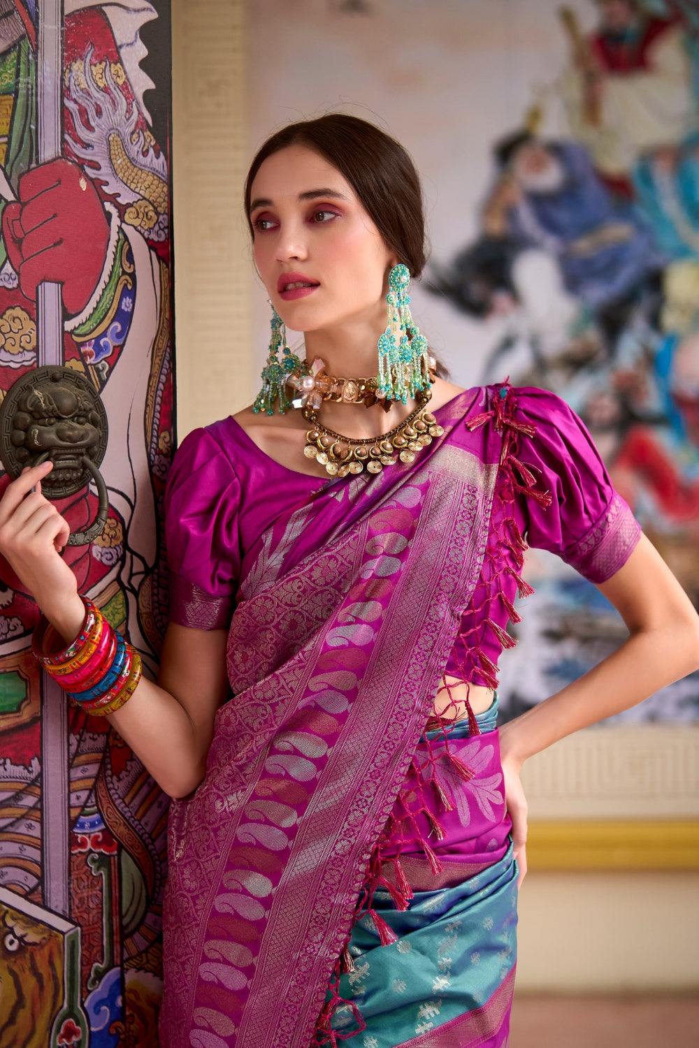 Blue Pure Banarasi Soft Silk Saree