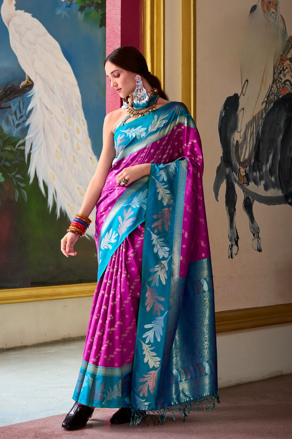 Pink Pure Banarasi Soft Silk Saree