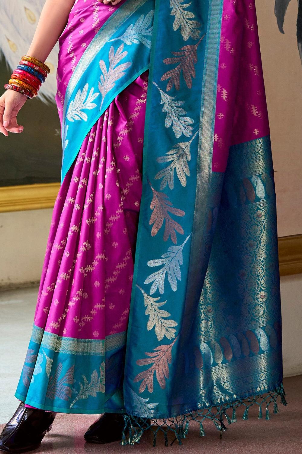 Pink Pure Banarasi Soft Silk Saree