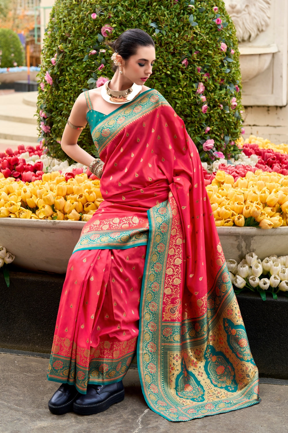 Red Banarsi Silk Saree
