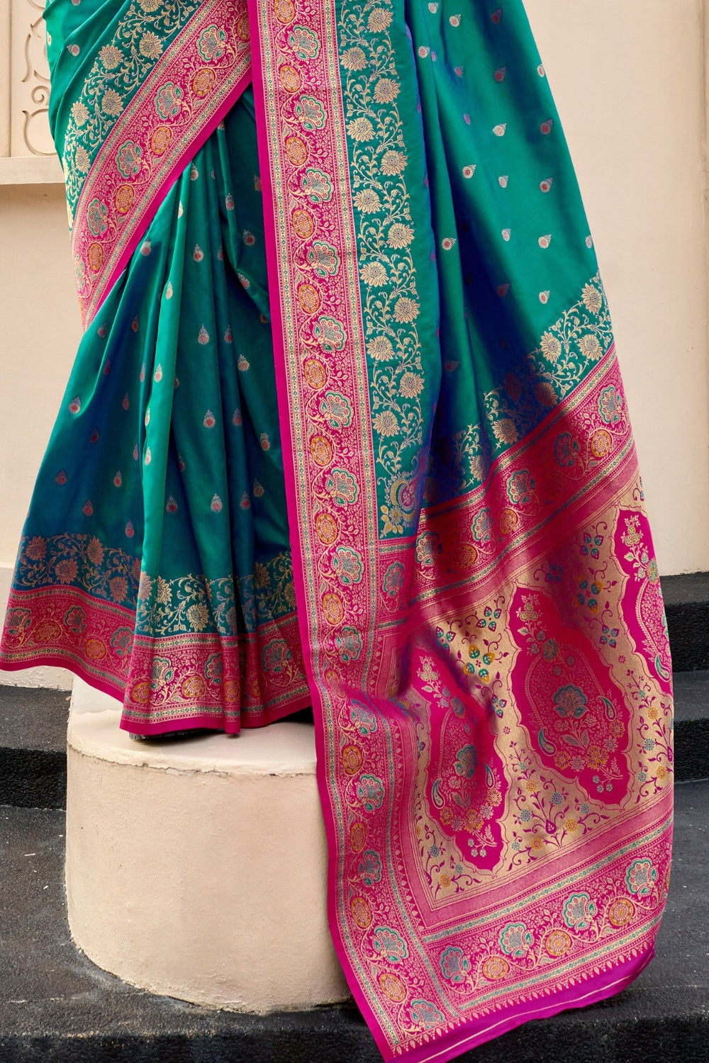 Green Banarsi Silk Saree