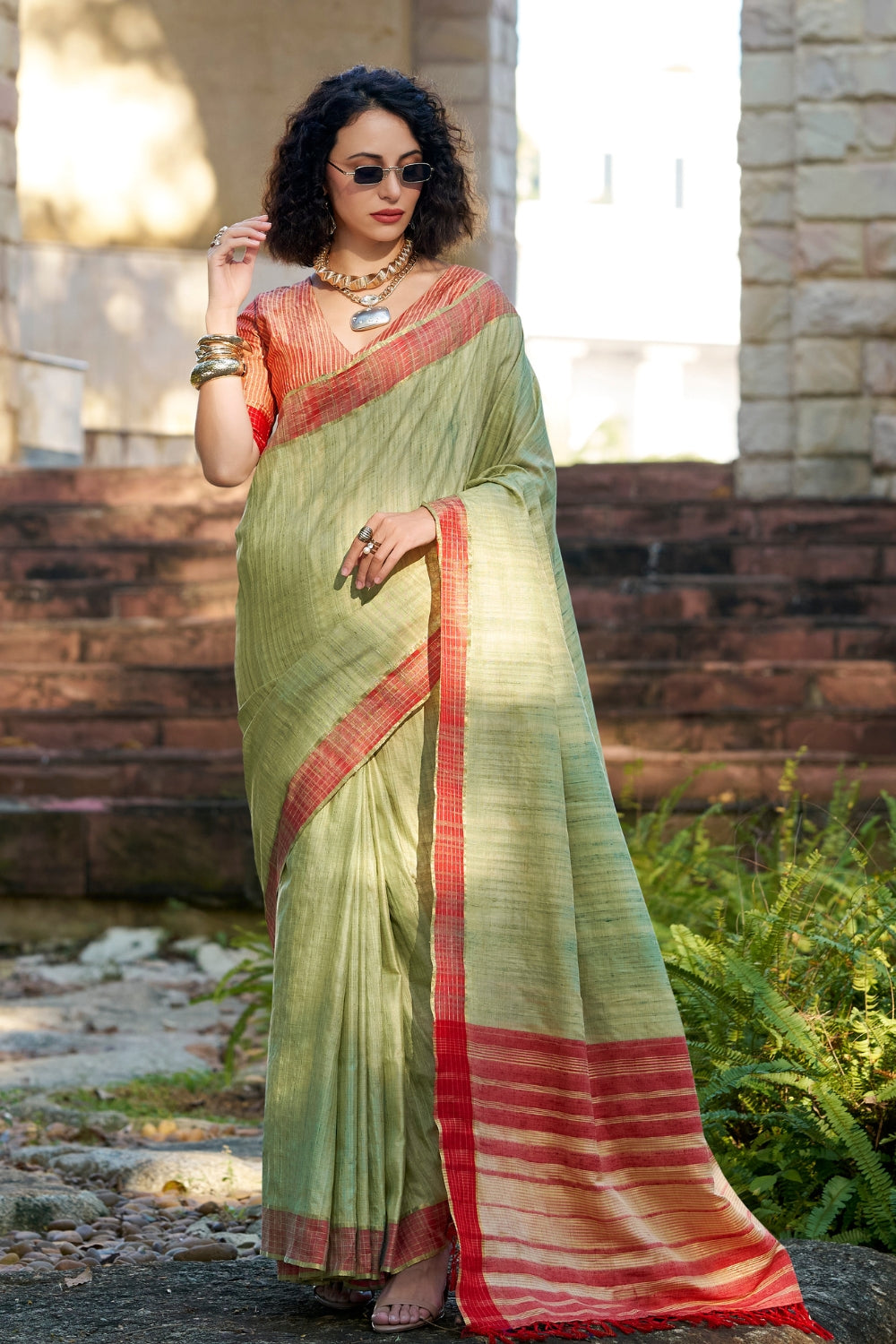 Green Handloom Silk Saree