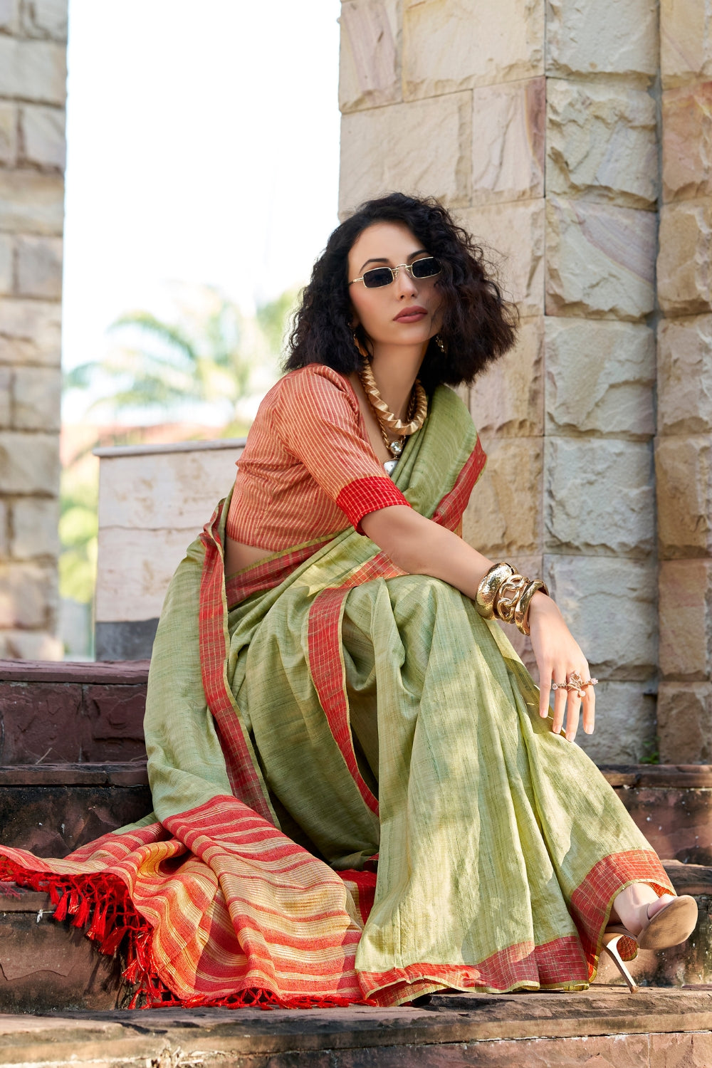 Green Handloom Silk Saree
