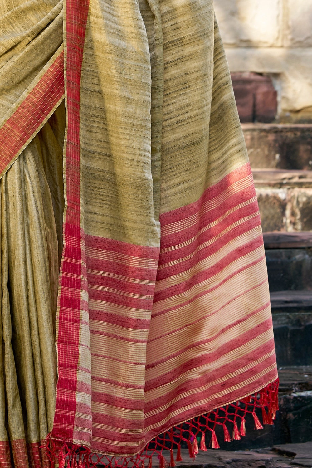 Mustard Handloom Silk Saree