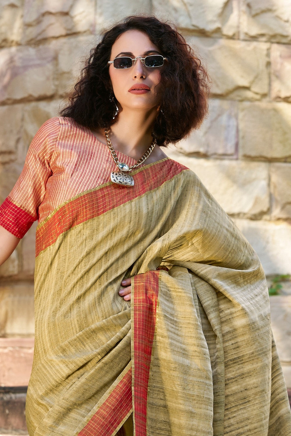 Mustard Handloom Silk Saree
