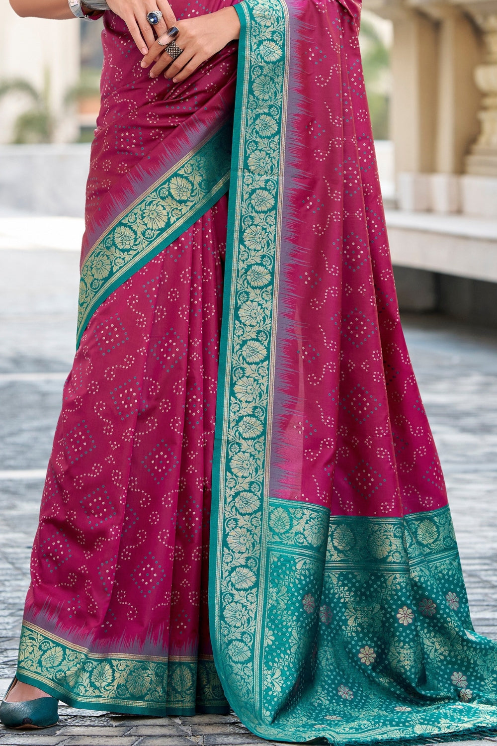 Maroon Banarasi Ikkat Saree