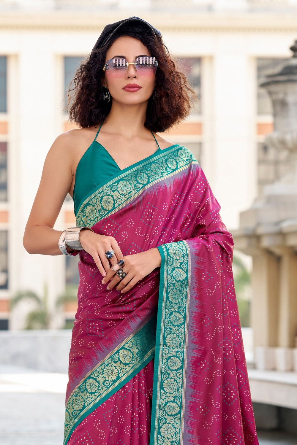 Maroon Banarasi Ikkat Saree