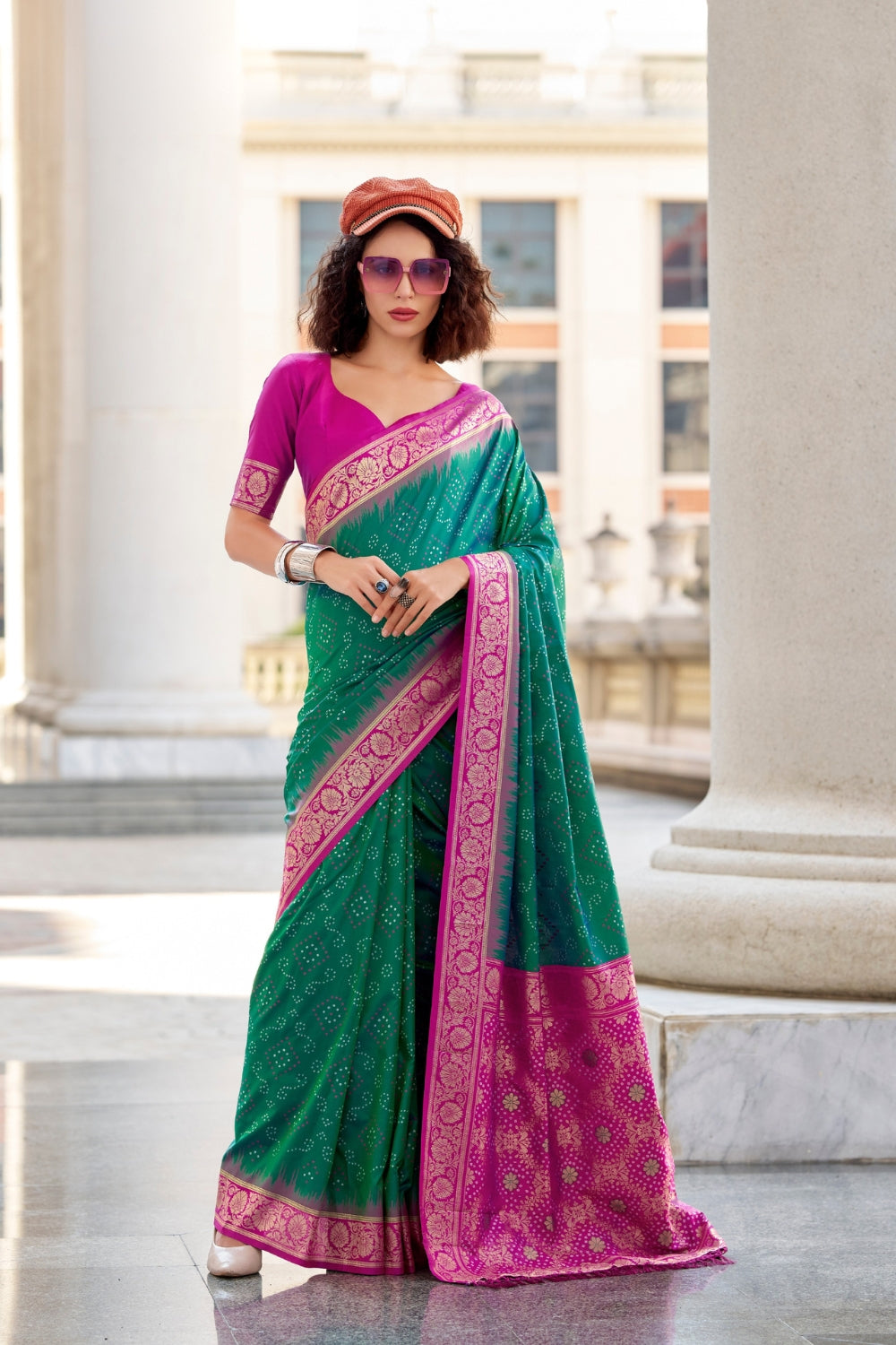 Green Banarasi Ikkat Saree