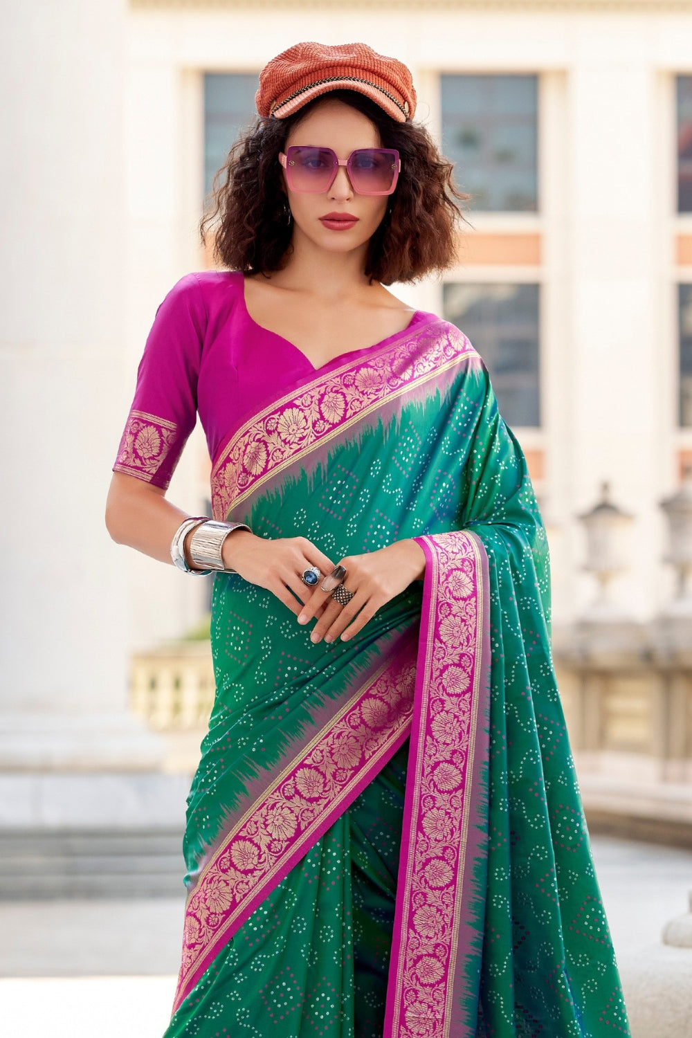 Green Banarasi Ikkat Saree