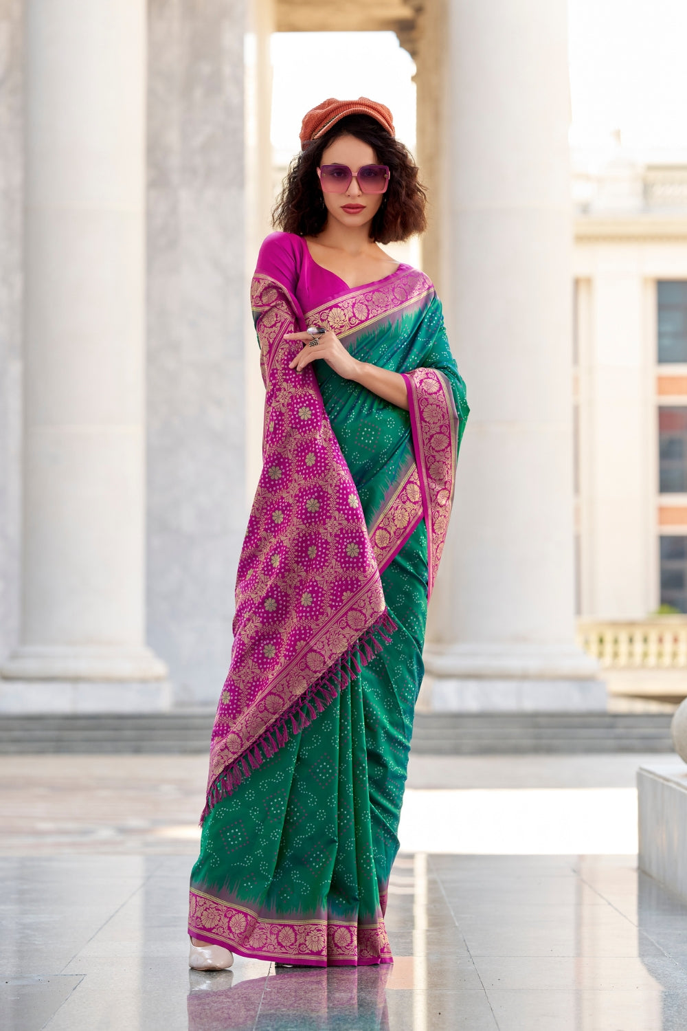 Green Banarasi Ikkat Saree