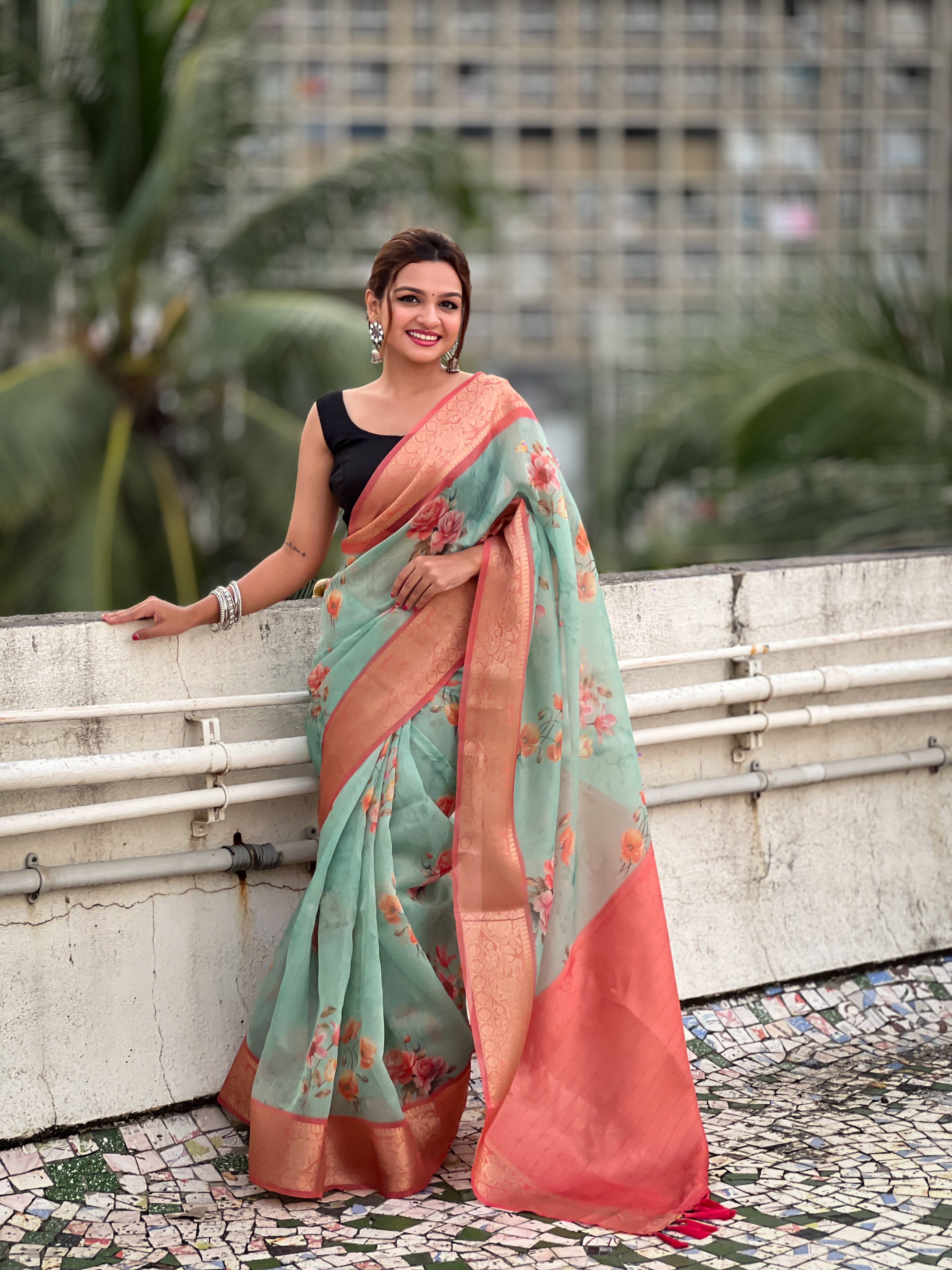 SKY BANARASI SILK BLEND SAREE