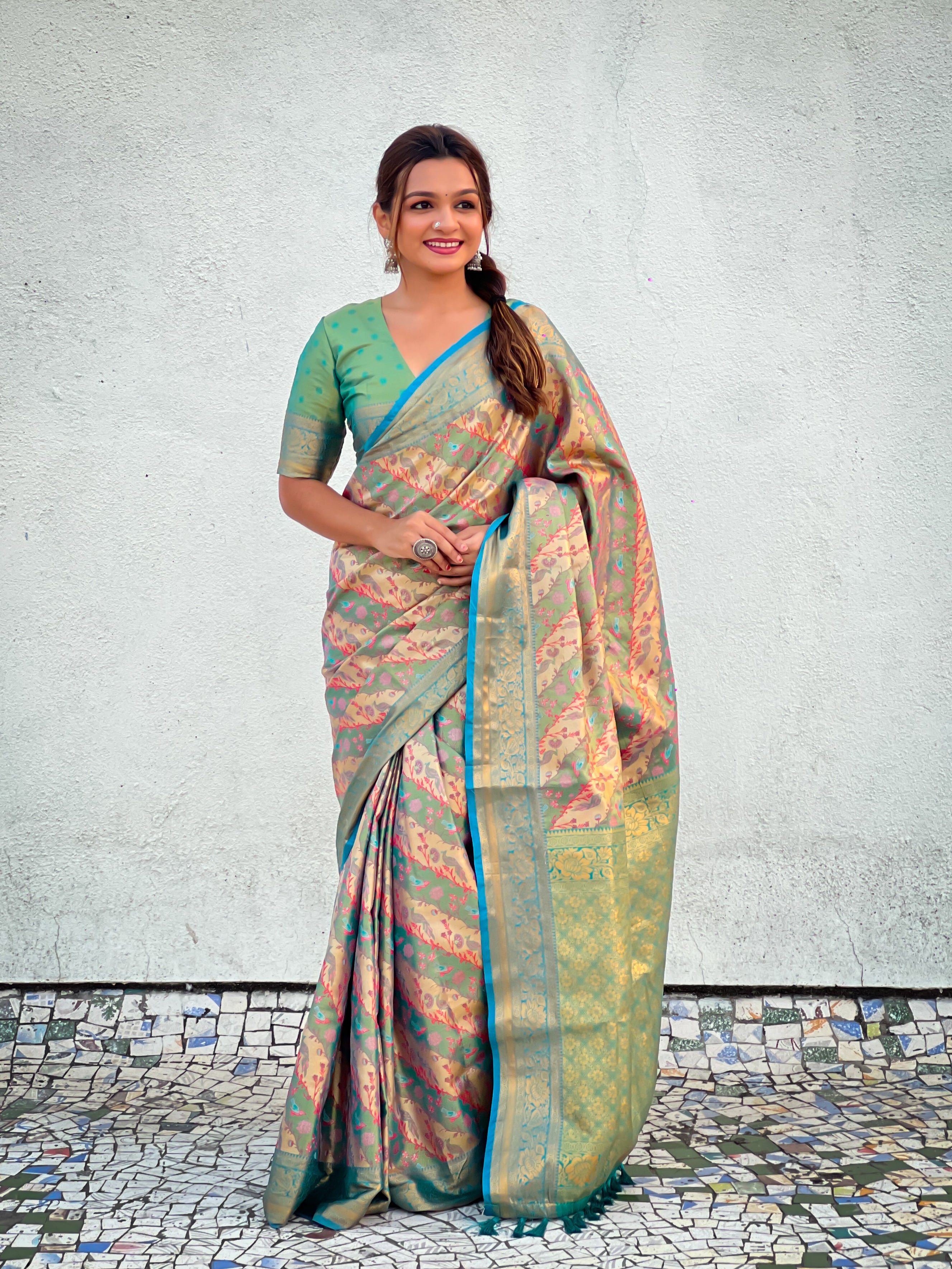 RAMA BANARASI SILK BLEND SAREE