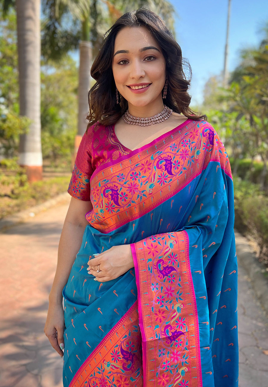 Royal Blue Paithani Saree