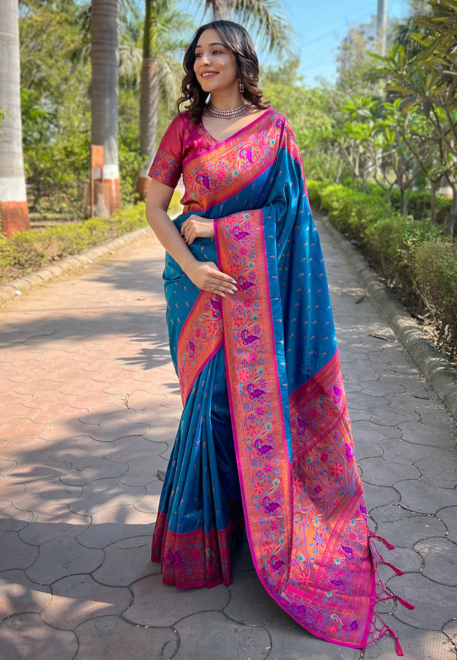 Royal Blue Paithani Saree