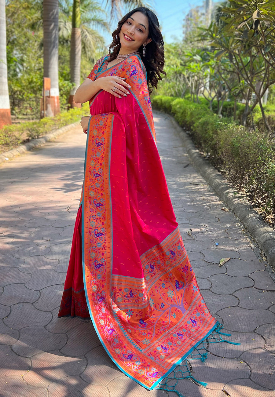 Bright Pink Paithani Saree