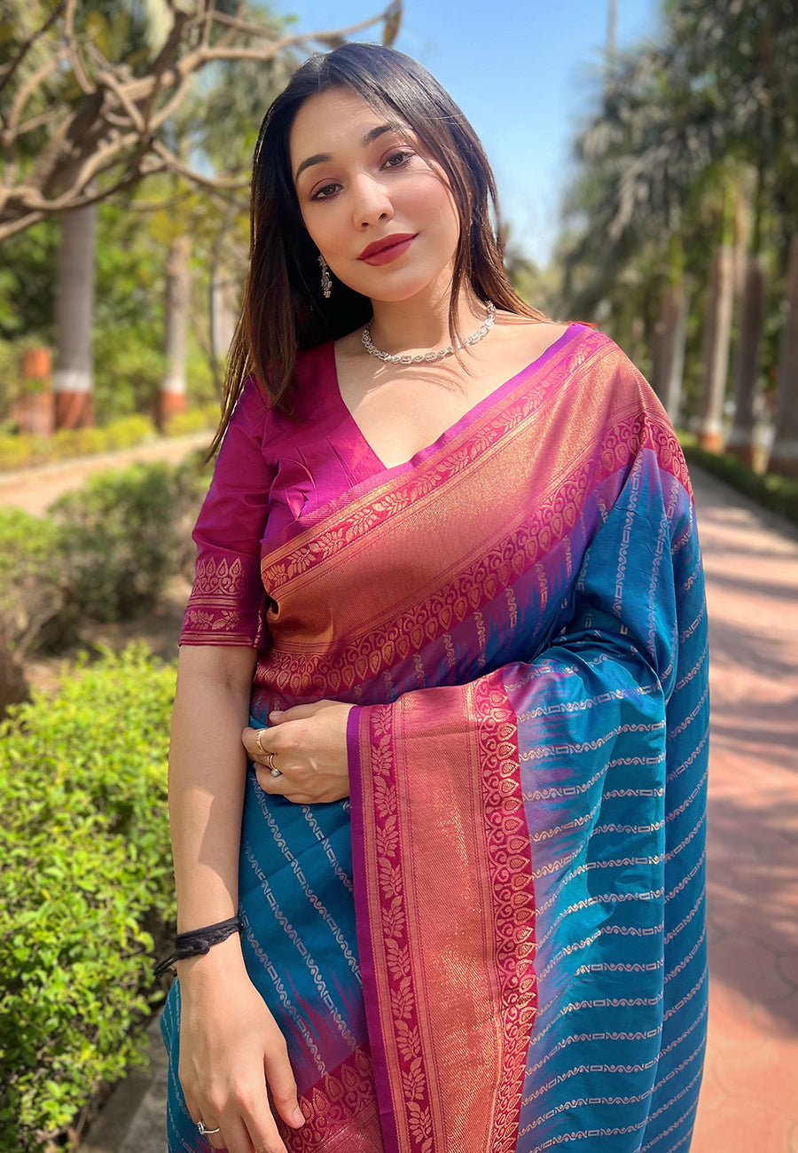 Dark Blue Soft Silk Saree