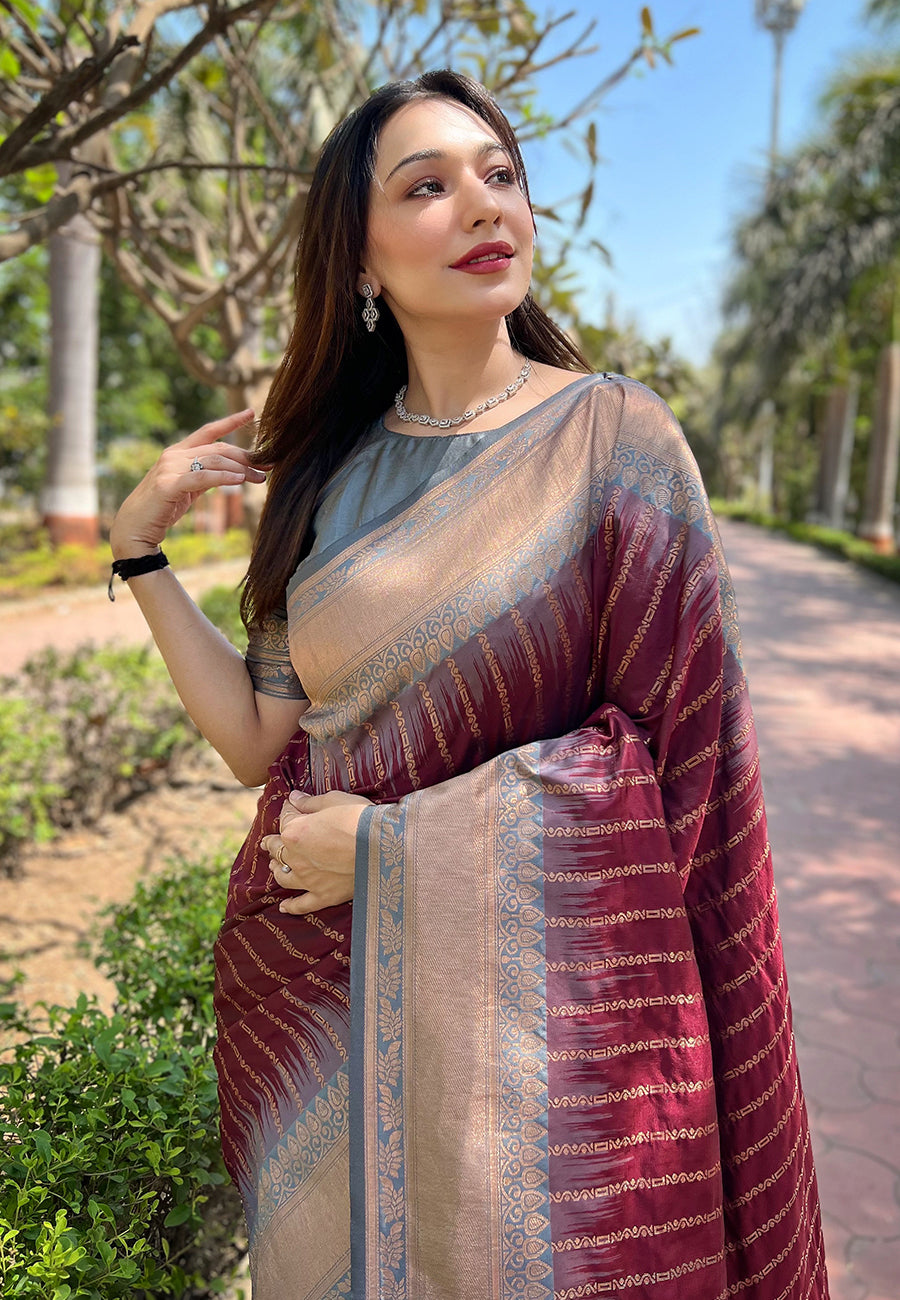 Brown Soft Silk Saree