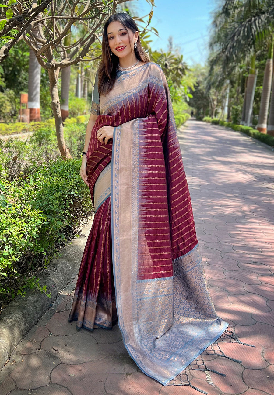 Brown Soft Silk Saree